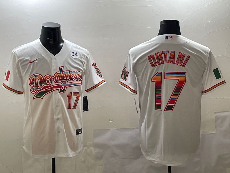 Men Los Angeles Dodgers #17 Ohtani White Game 2025 Nike MLB Jersey style 2264